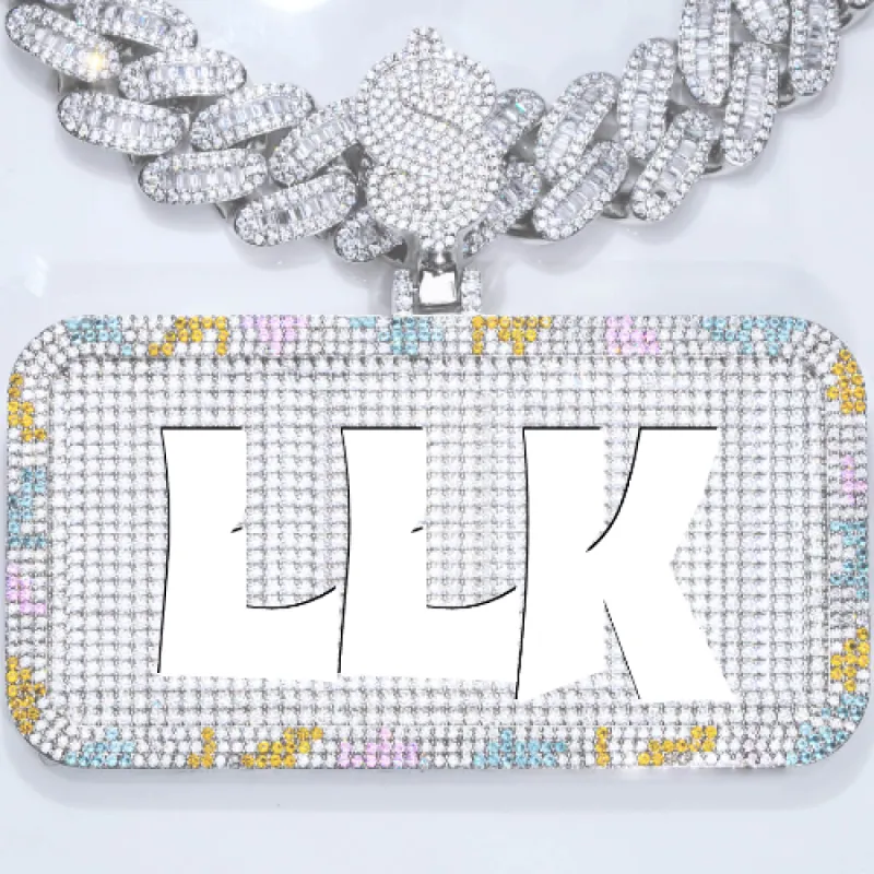CUSTOM LETTER NECKLACE 3D COLORFUL SQUARE sold by The GUU Shop