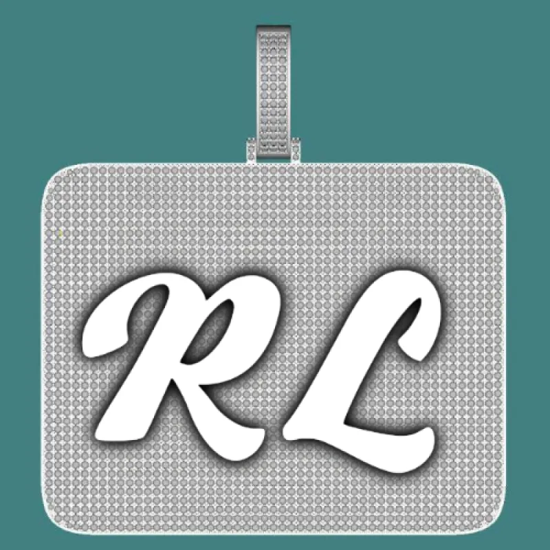 CUSTOM LETTER NECKLACE 3D BIG SQUARE sold by The GUU Shop