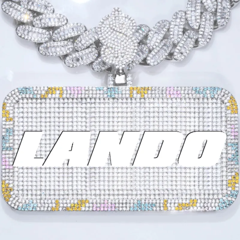 CUSTOM LETTER NECKLACE 3D COLORFUL SQUARE sold by The GUU Shop