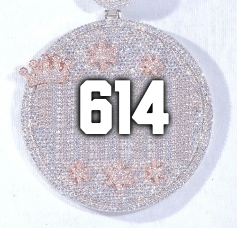 CUSTOM LETTER NECKLACE 3D BIG CROWN DISC made by The GUU Shop