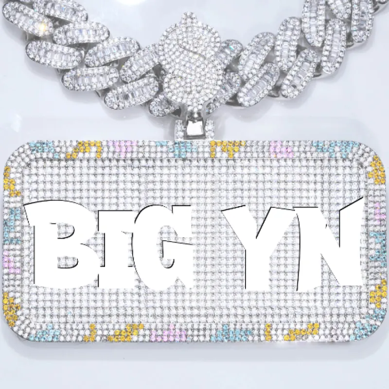 CUSTOM LETTER NECKLACE 3D COLORFUL SQUARE sold by The GUU Shop