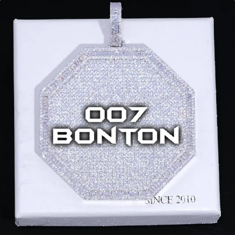 CUSTOM LETTER NECKLACE 3D BIG OCTAGON sold by The GUU Shop