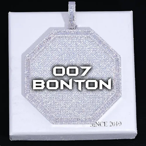 CUSTOM LETTER NECKLACE 3D BIG OCTAGON sold by The GUU Shop