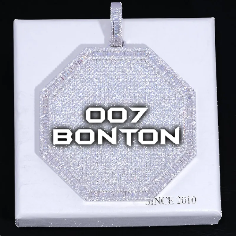 CUSTOM LETTER NECKLACE 3D BIG OCTAGON sold by The GUU Shop