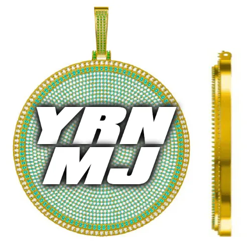 CUSTOM LETTER NECKLACE 3D BIG DISC sold by The GUU Shop