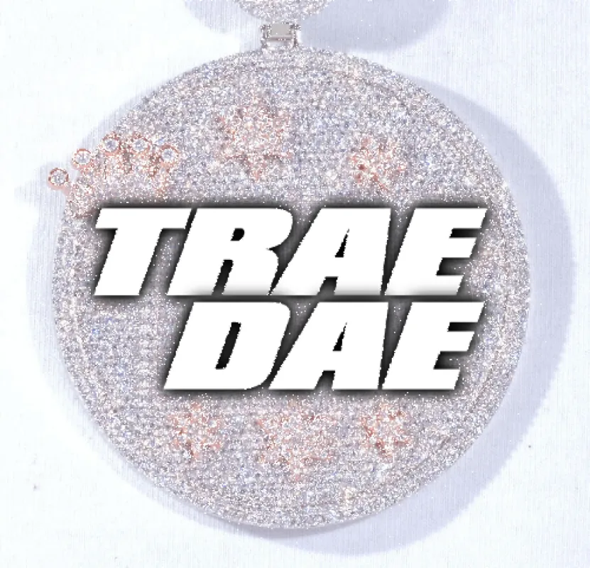 CUSTOM LETTER NECKLACE 3D BIG CROWN DISC sold by The GUU Shop