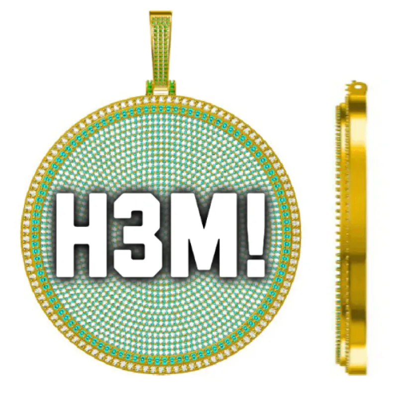 CUSTOM LETTER NECKLACE 3D BIG DISC sold by The GUU Shop