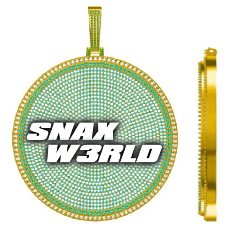 CUSTOM LETTER NECKLACE 3D BIG DISC sold by The GUU Shop