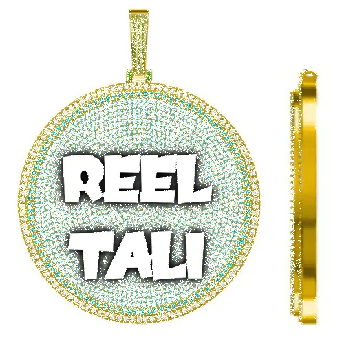 CUSTOM LETTER NECKLACE 3D BIG DISC sold by The GUU Shop