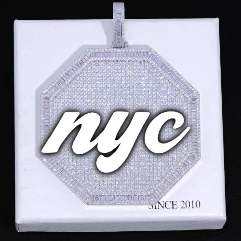 CUSTOM LETTER NECKLACE 3D BIG OCTAGON sold by The GUU Shop