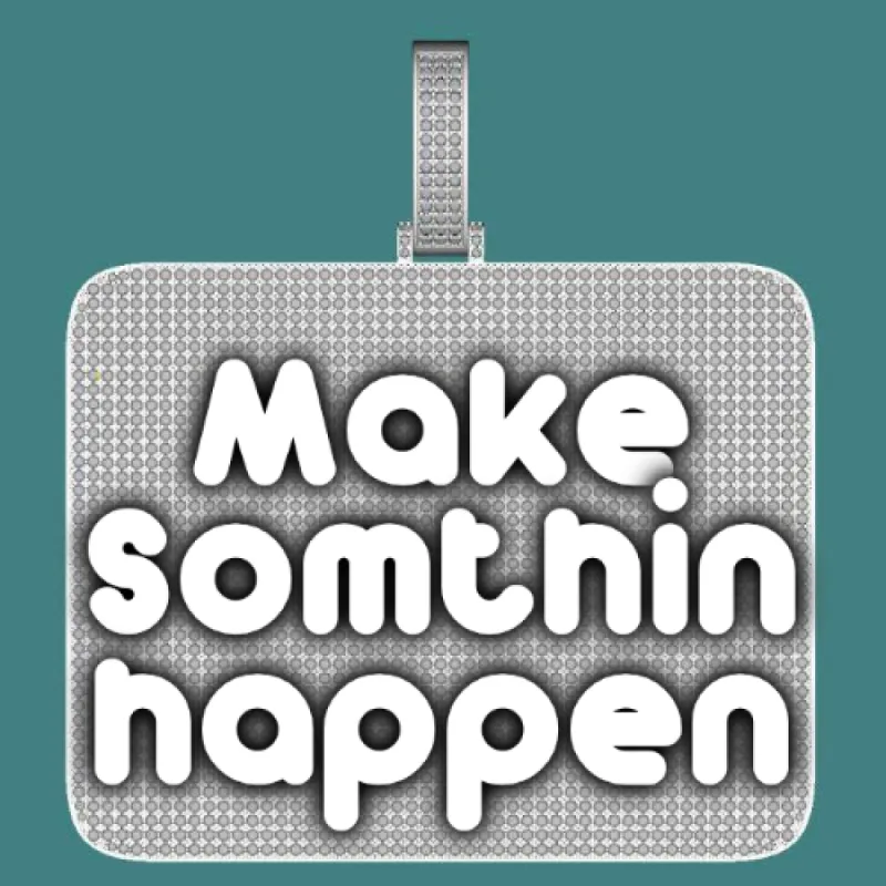 CUSTOM LETTER NECKLACE 3D BIG SQUARE sold by The GUU Shop