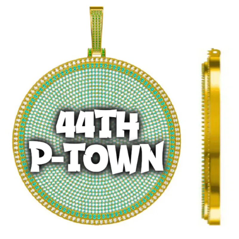 CUSTOM LETTER NECKLACE 3D BIG DISC sold by The GUU Shop