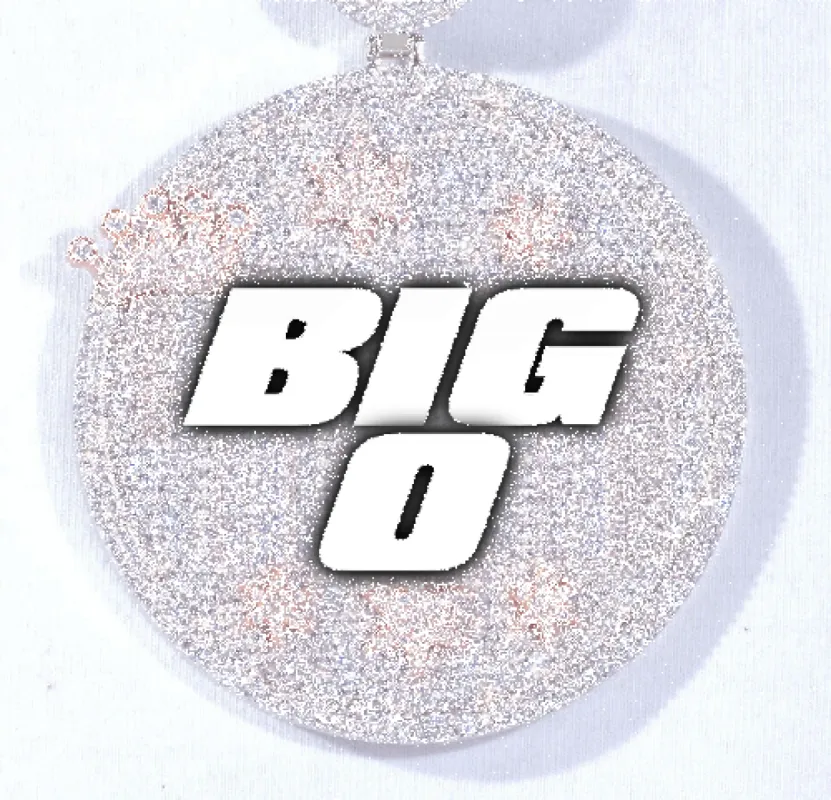 CUSTOM LETTER NECKLACE 3D BIG CROWN DISC sold by The GUU Shop