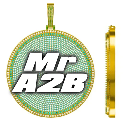 CUSTOM LETTER NECKLACE 3D BIG DISC sold by The GUU Shop