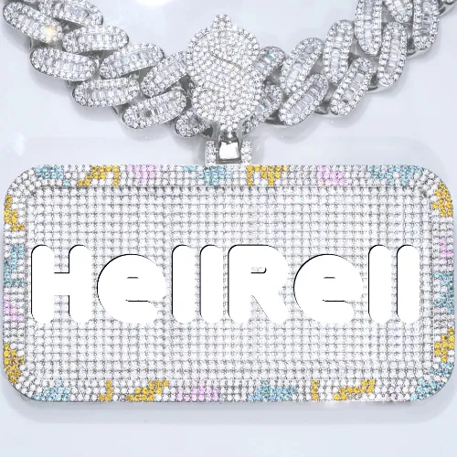 CUSTOM LETTER NECKLACE 3D COLORFUL SQUARE sold by The GUU Shop