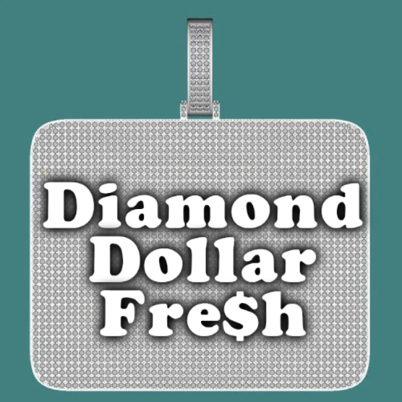 CUSTOM LETTER NECKLACE 3D BIG SQUARE sold by The GUU Shop