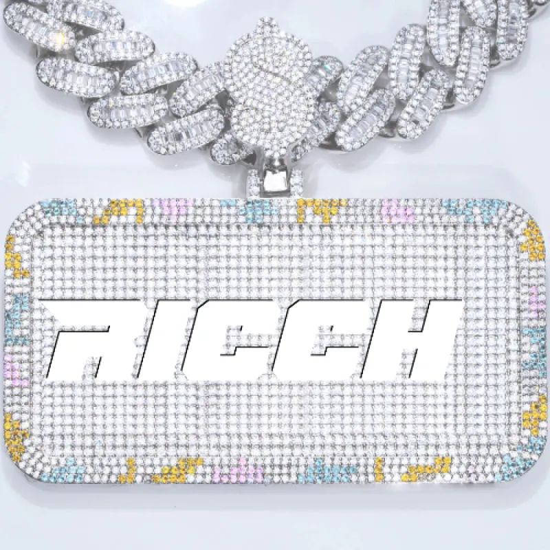 CUSTOM LETTER NECKLACE 3D COLORFUL SQUARE sold by The GUU Shop