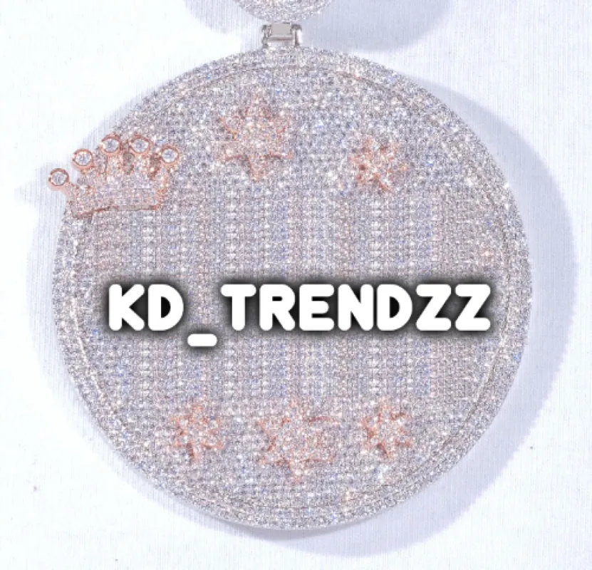 CUSTOM LETTER NECKLACE 3D BIG CROWN DISC sold by The GUU Shop