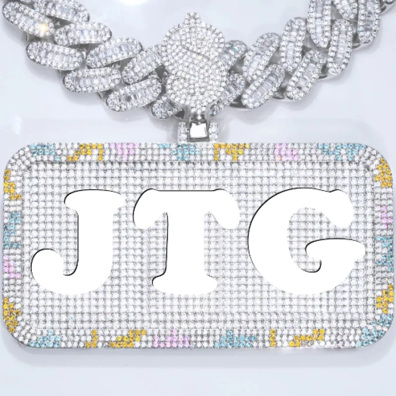 CUSTOM LETTER NECKLACE 3D COLORFUL SQUARE sold by The GUU Shop