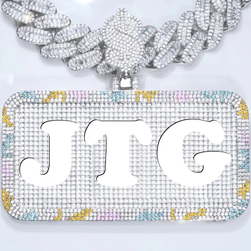 CUSTOM LETTER NECKLACE 3D COLORFUL SQUARE sold by The GUU Shop