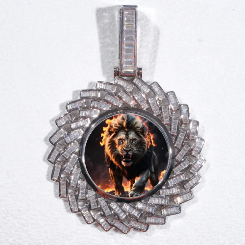 Large 3D Baguette Custom Picture Pendant sold by The GUU Shop