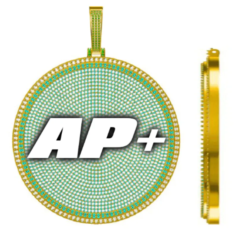 CUSTOM LETTER NECKLACE 3D BIG DISC sold by The GUU Shop