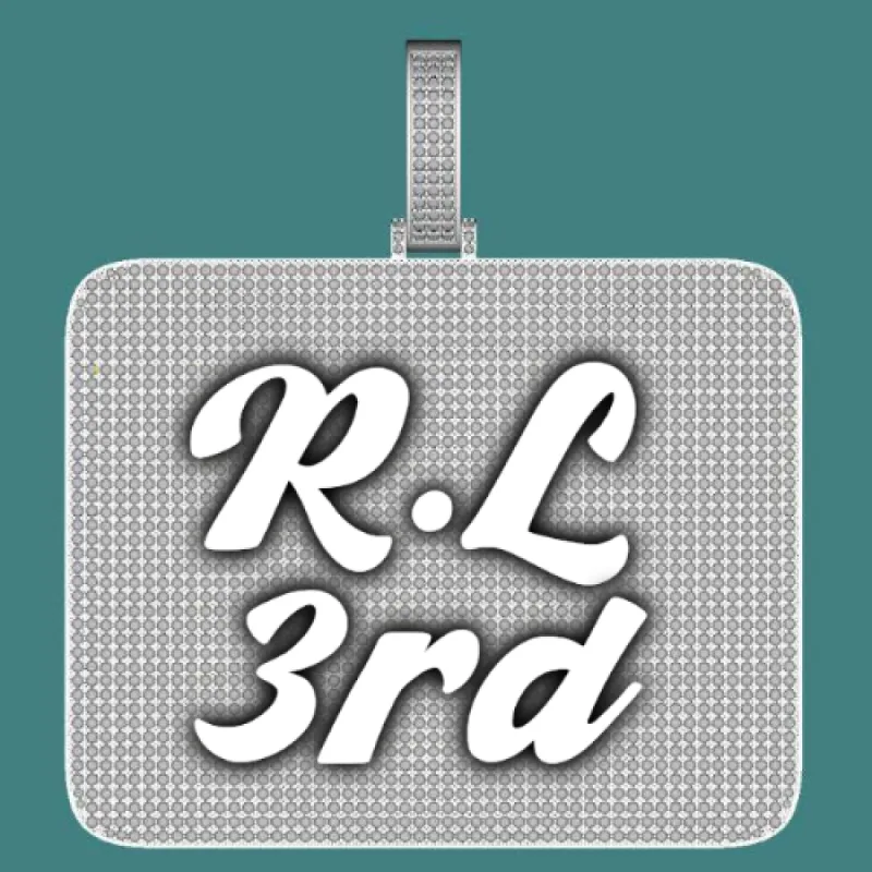 CUSTOM LETTER NECKLACE 3D BIG SQUARE sold by The GUU Shop