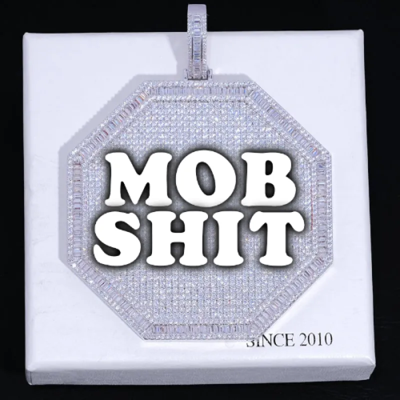 CUSTOM LETTER NECKLACE 3D BIG OCTAGON sold by The GUU Shop