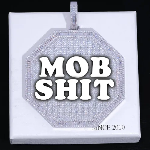 CUSTOM LETTER NECKLACE 3D BIG OCTAGON sold by The GUU Shop