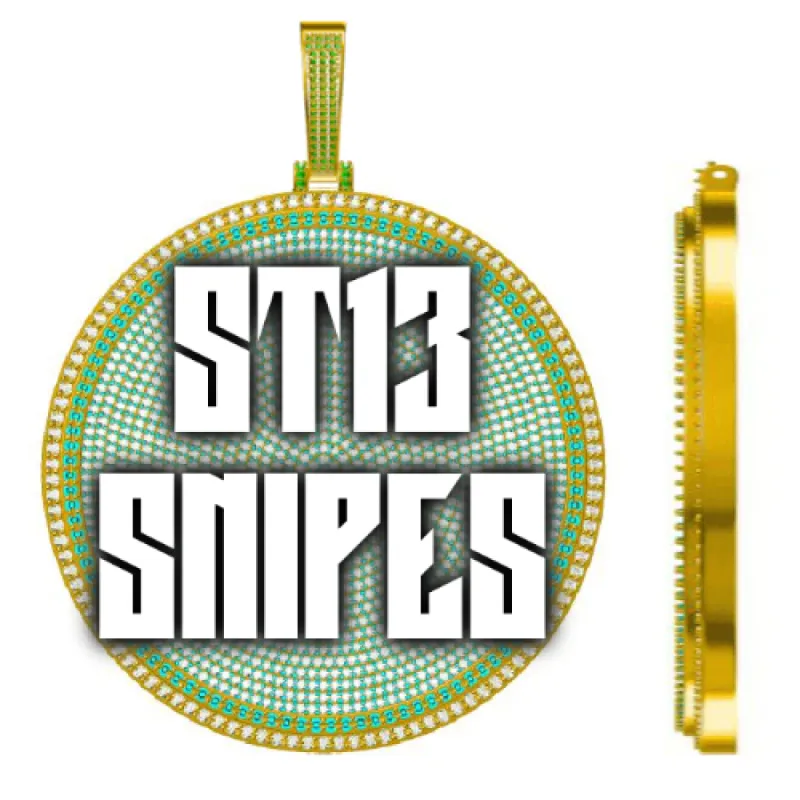 CUSTOM LETTER NECKLACE 3D BIG DISC sold by The GUU Shop