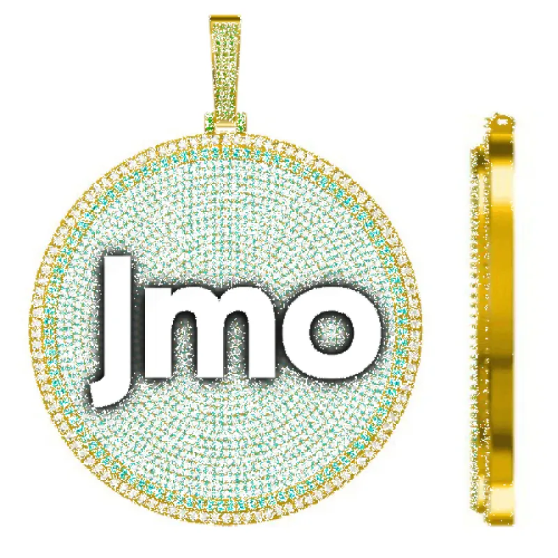 CUSTOM LETTER NECKLACE 3D BIG DISC sold by The GUU Shop