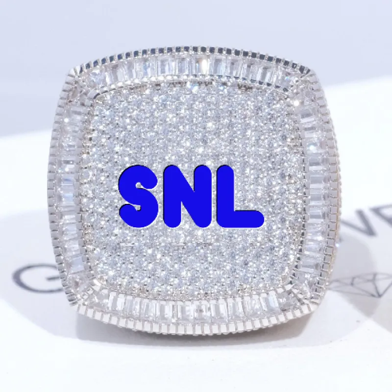 CUSTOM LETTER 3D ICED RING sold by The GUU Shop