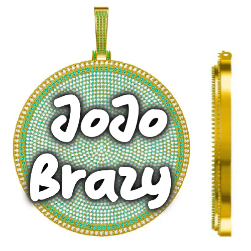 CUSTOM LETTER NECKLACE 3D BIG DISC sold by The GUU Shop