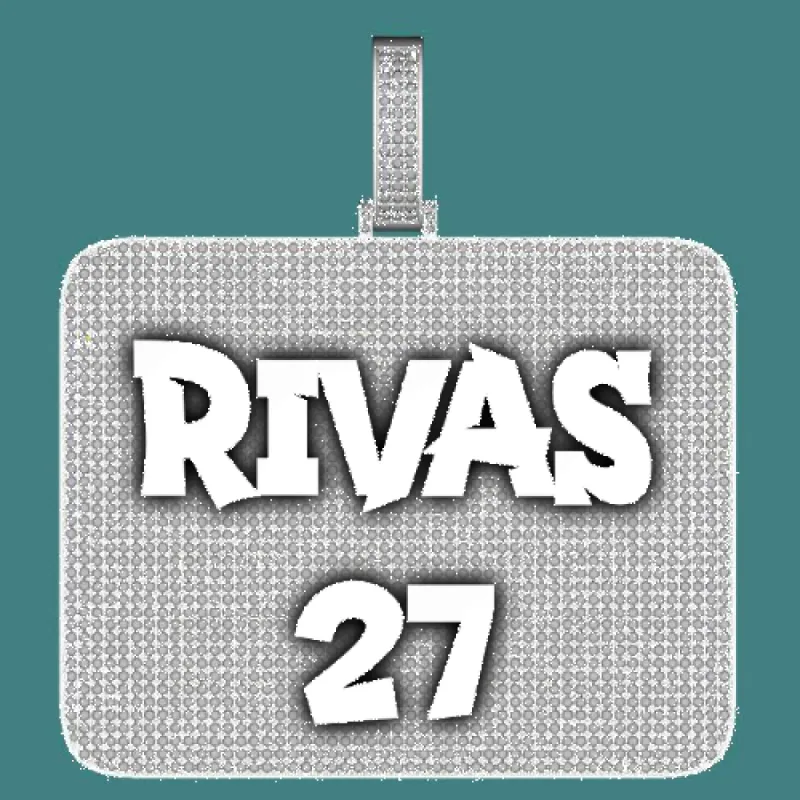 CUSTOM LETTER NECKLACE 3D BIG SQUARE sold by The GUU Shop