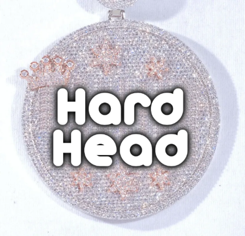 CUSTOM LETTER NECKLACE 3D BIG CROWN DISC sold by The GUU Shop