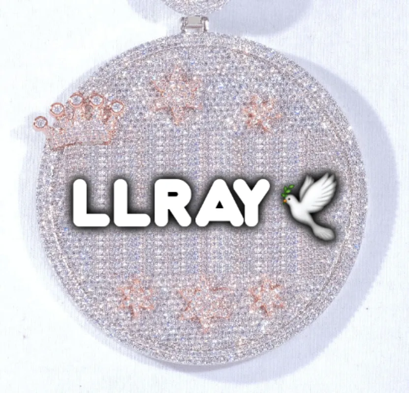 CUSTOM LETTER NECKLACE 3D BIG CROWN DISC sold by The GUU Shop