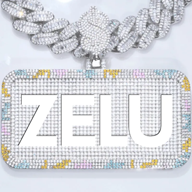 CUSTOM LETTER NECKLACE 3D COLORFUL SQUARE sold by The GUU Shop