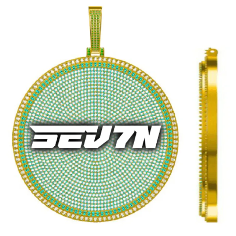 CUSTOM LETTER NECKLACE 3D BIG DISC made by The GUU Shop