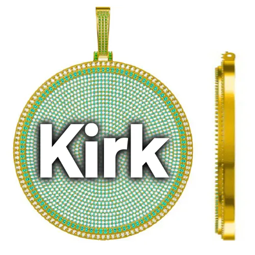 CUSTOM LETTER NECKLACE 3D BIG DISC sold by The GUU Shop