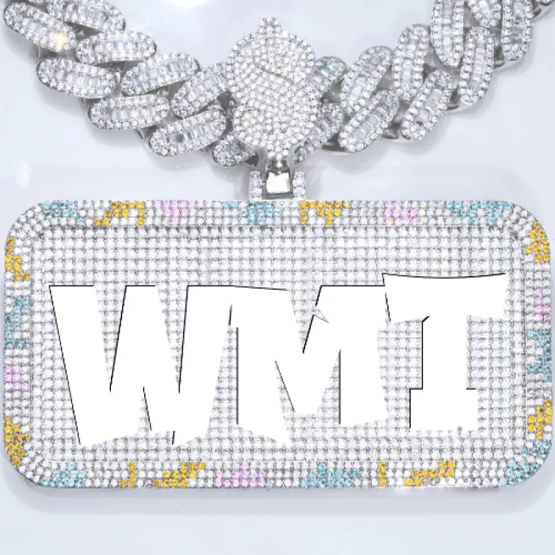 CUSTOM LETTER NECKLACE 3D COLORFUL SQUARE sold by The GUU Shop