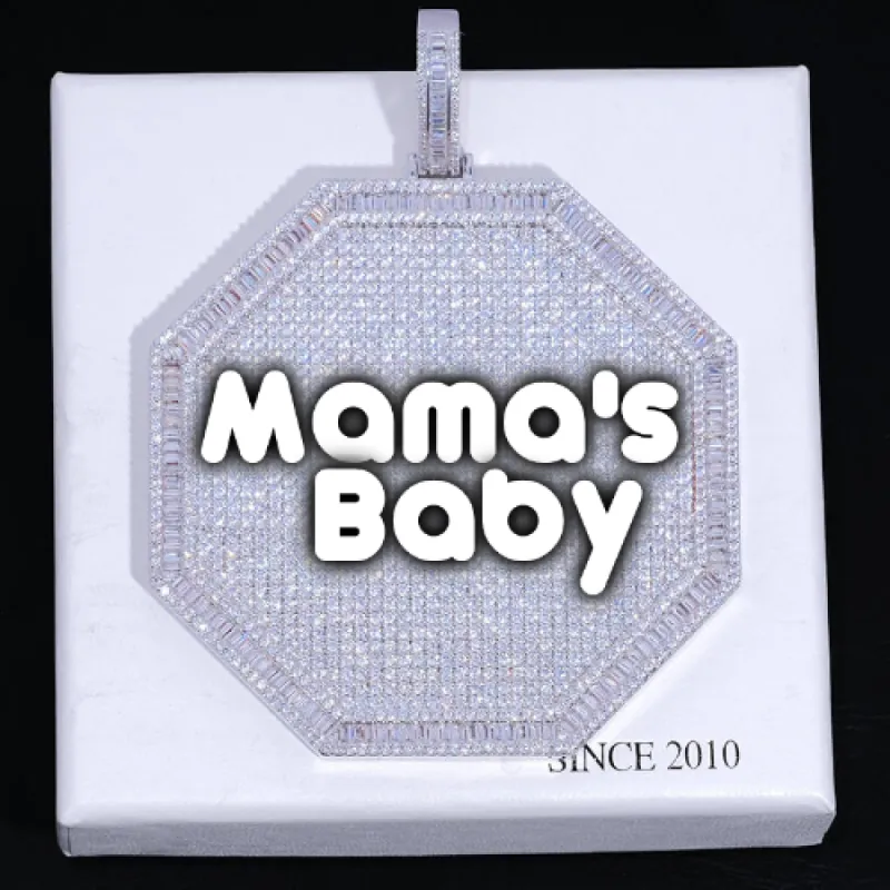 CUSTOM LETTER NECKLACE 3D BIG OCTAGON sold by The GUU Shop