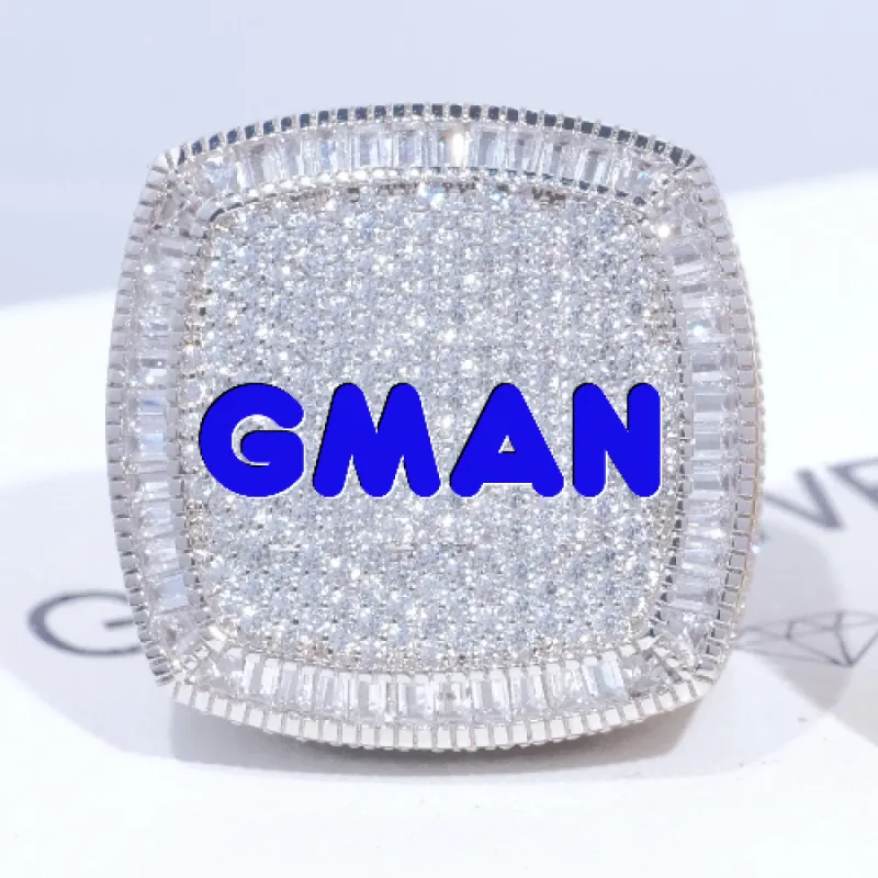 CUSTOM LETTER 3D ICED RING sold by The GUU Shop