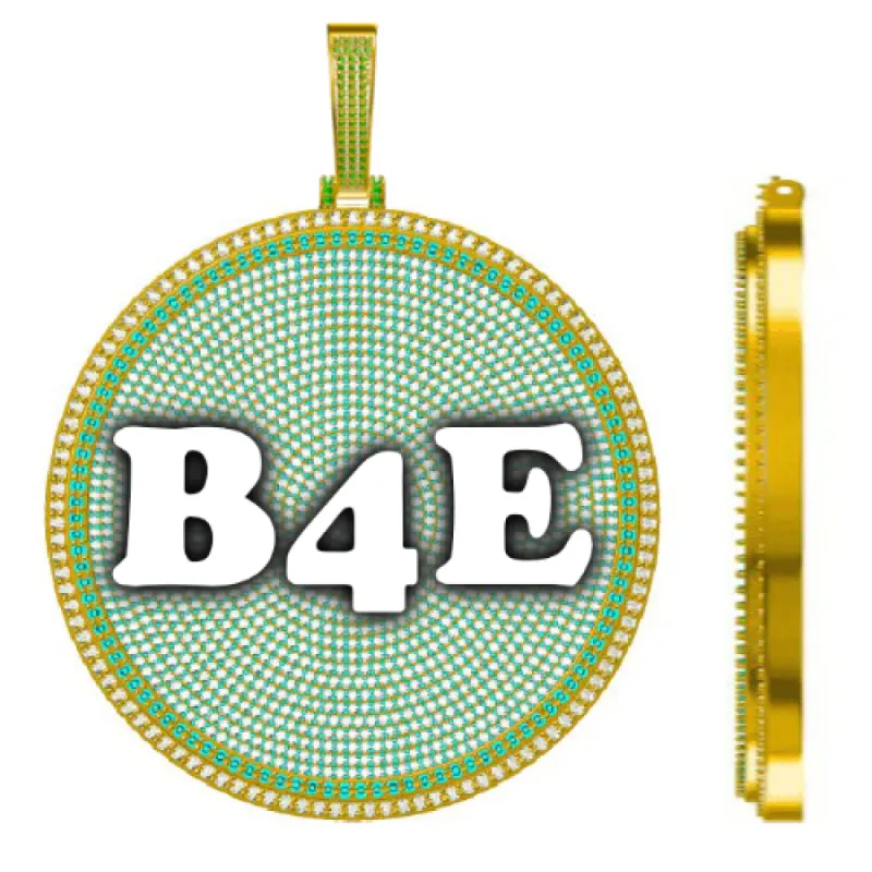 CUSTOM LETTER NECKLACE 3D BIG DISC sold by The GUU Shop