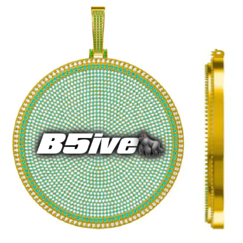 CUSTOM LETTER NECKLACE 3D BIG DISC sold by The GUU Shop