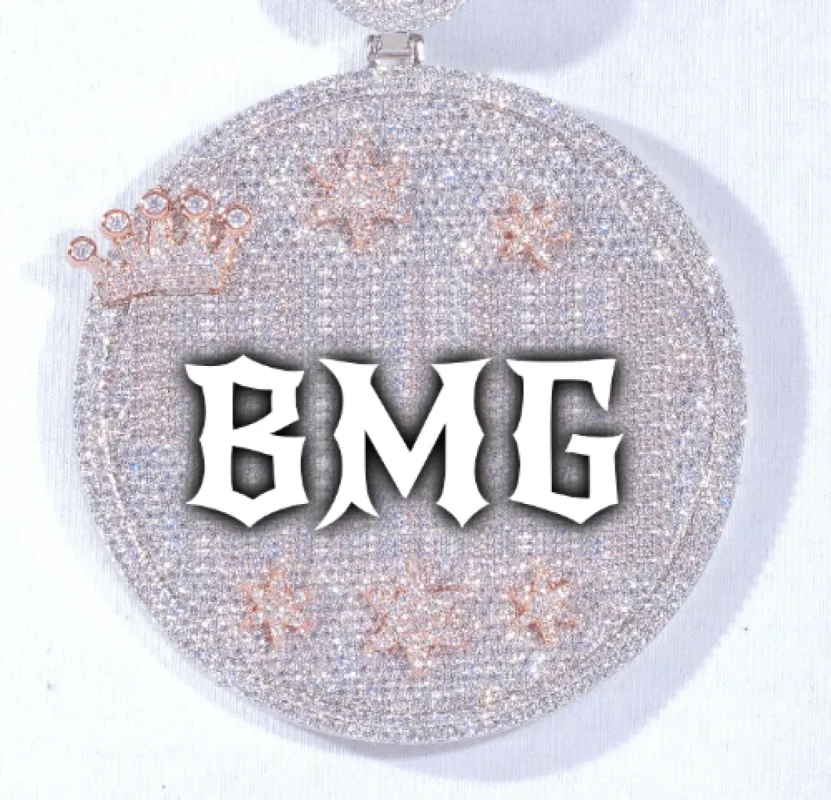 CUSTOM LETTER NECKLACE 3D BIG CROWN DISC sold by The GUU Shop