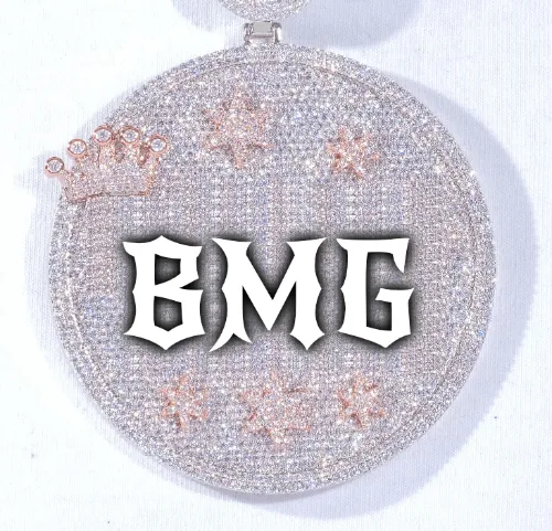 CUSTOM LETTER NECKLACE 3D BIG CROWN DISC sold by The GUU Shop