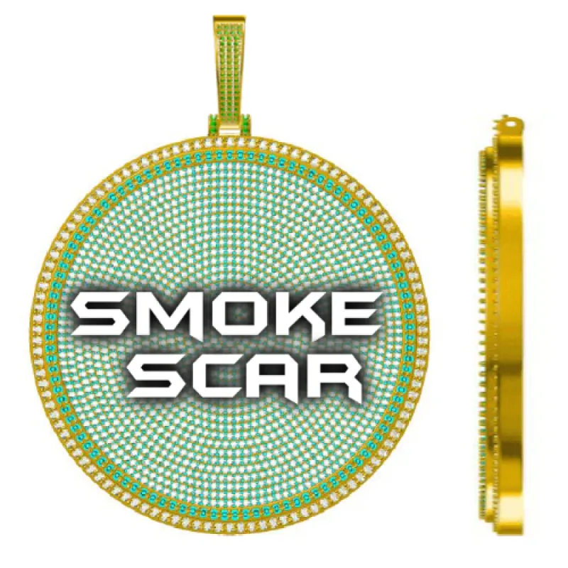 CUSTOM LETTER NECKLACE 3D BIG DISC sold by The GUU Shop