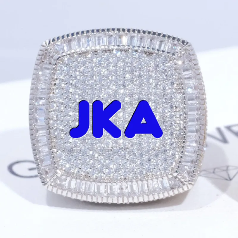 CUSTOM LETTER 3D ICED RING sold by The GUU Shop