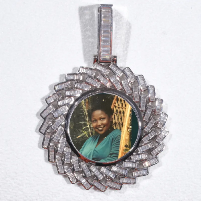 Large 3D Baguette Custom Picture Pendant sold by The GUU Shop