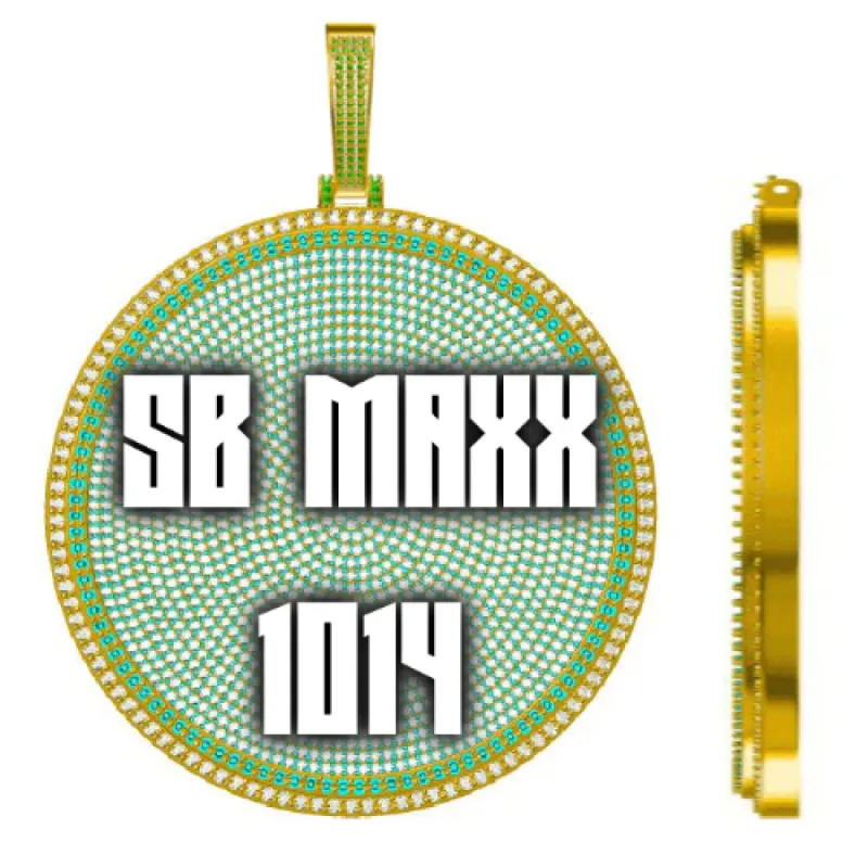 CUSTOM LETTER NECKLACE 3D BIG DISC sold by The GUU Shop